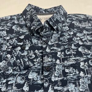 Original Penguin EcoVero Shirt Scenic Print Button Down Long Sleeve Men’s Medium